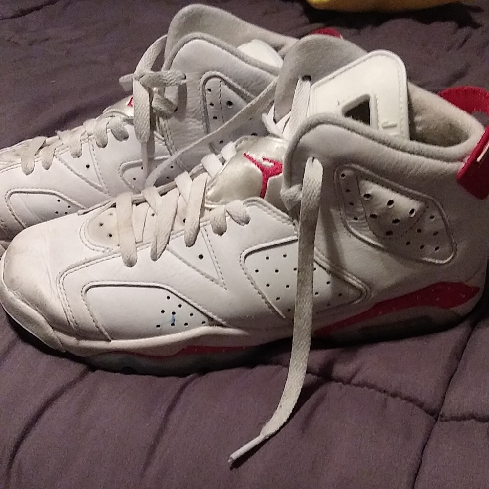 Red and white retro Jordan 6s
